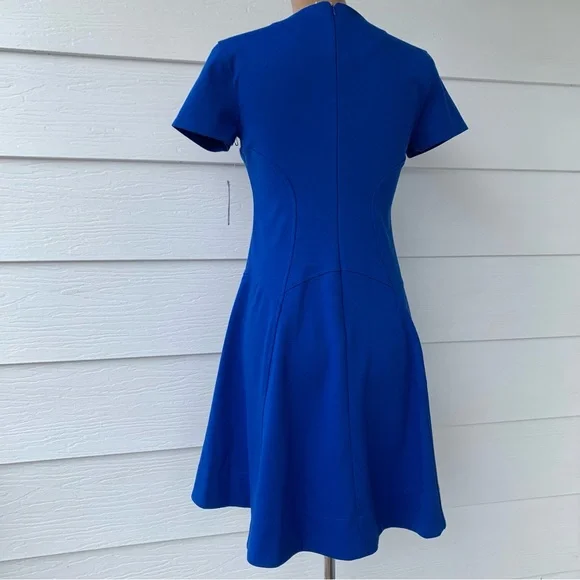 Royal Blue Fit and Flare Dress Simply Vera by Vera Wang Size XS Short Sleeve NWT - Picture 2 of 15